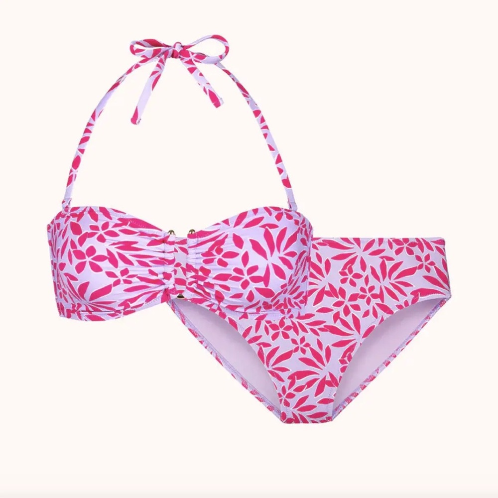 LIVELY pink palm print bikini set